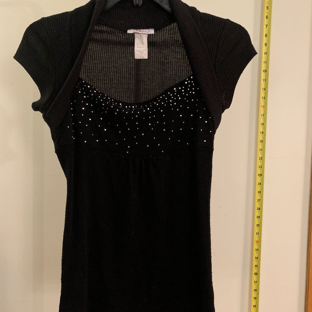 LIPSTICK brand - black with silver sequins - size S